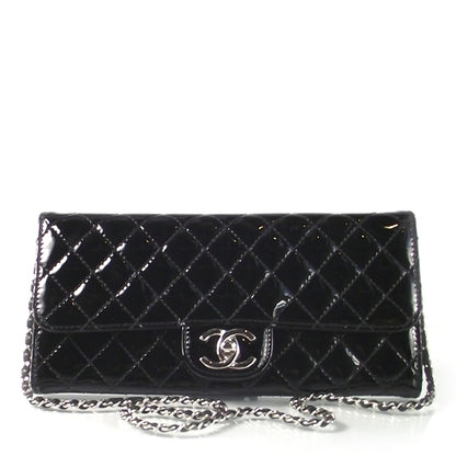 Chanel Patent Quilted Clutch Bag Black 1 of 8