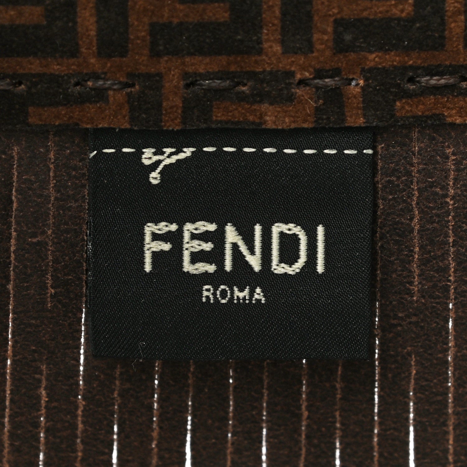 Fendi Suede Plexiglass FF Mesh Fendi Sunny Tote Bag Sigaro Moro 8 of 12