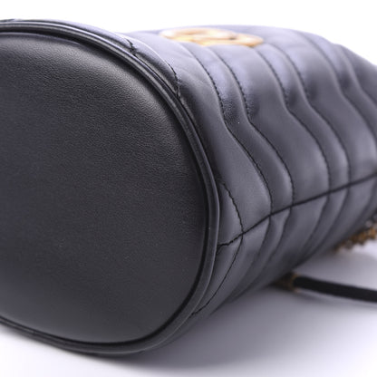 Gucci Calfskin Matelasse Mini GG Marmont 2.0 Bucket Bag Black 8 of 11