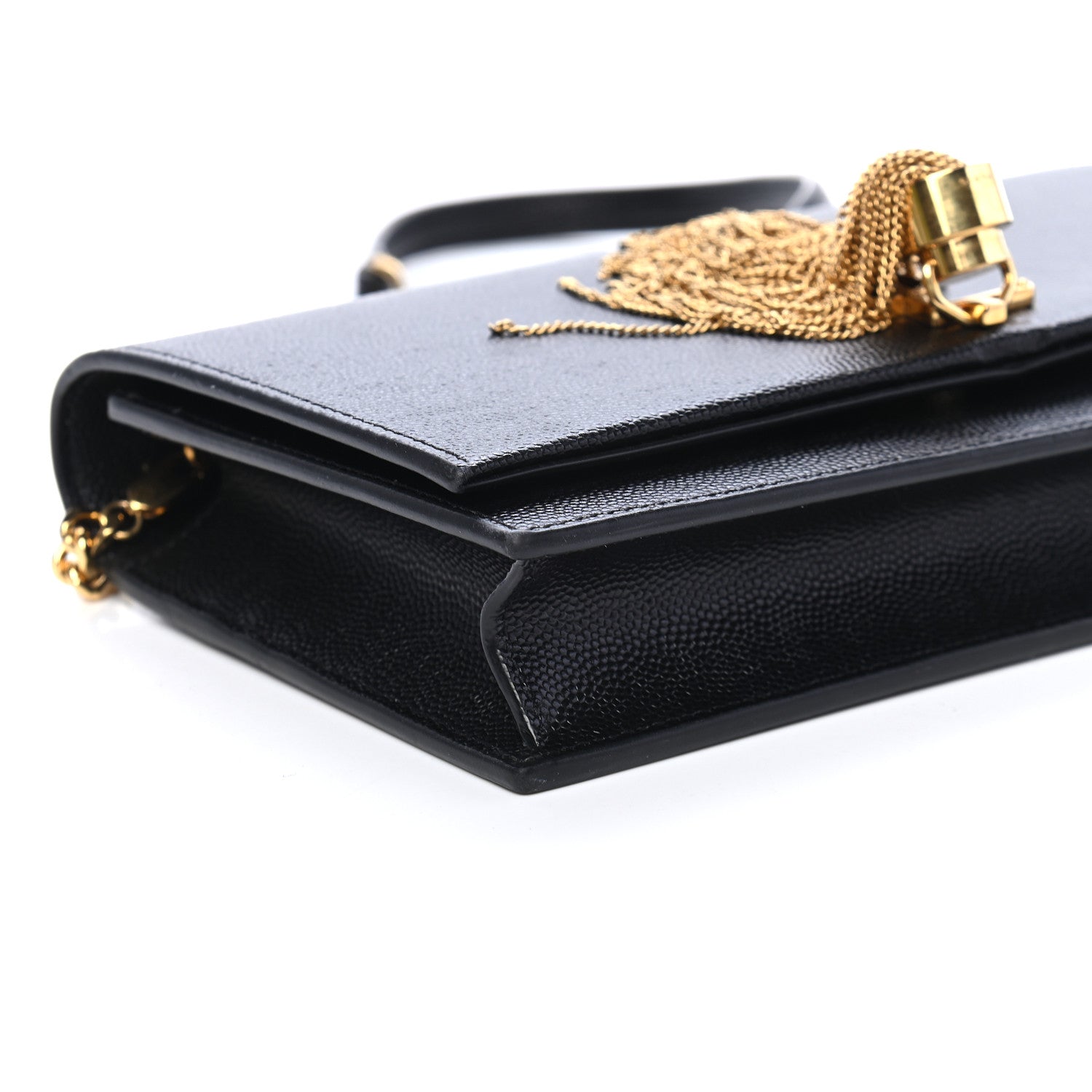 Saint Laurent Grain De Poudre Classic Monogram Kate Tassel Chain Wallet Black 9 of 10