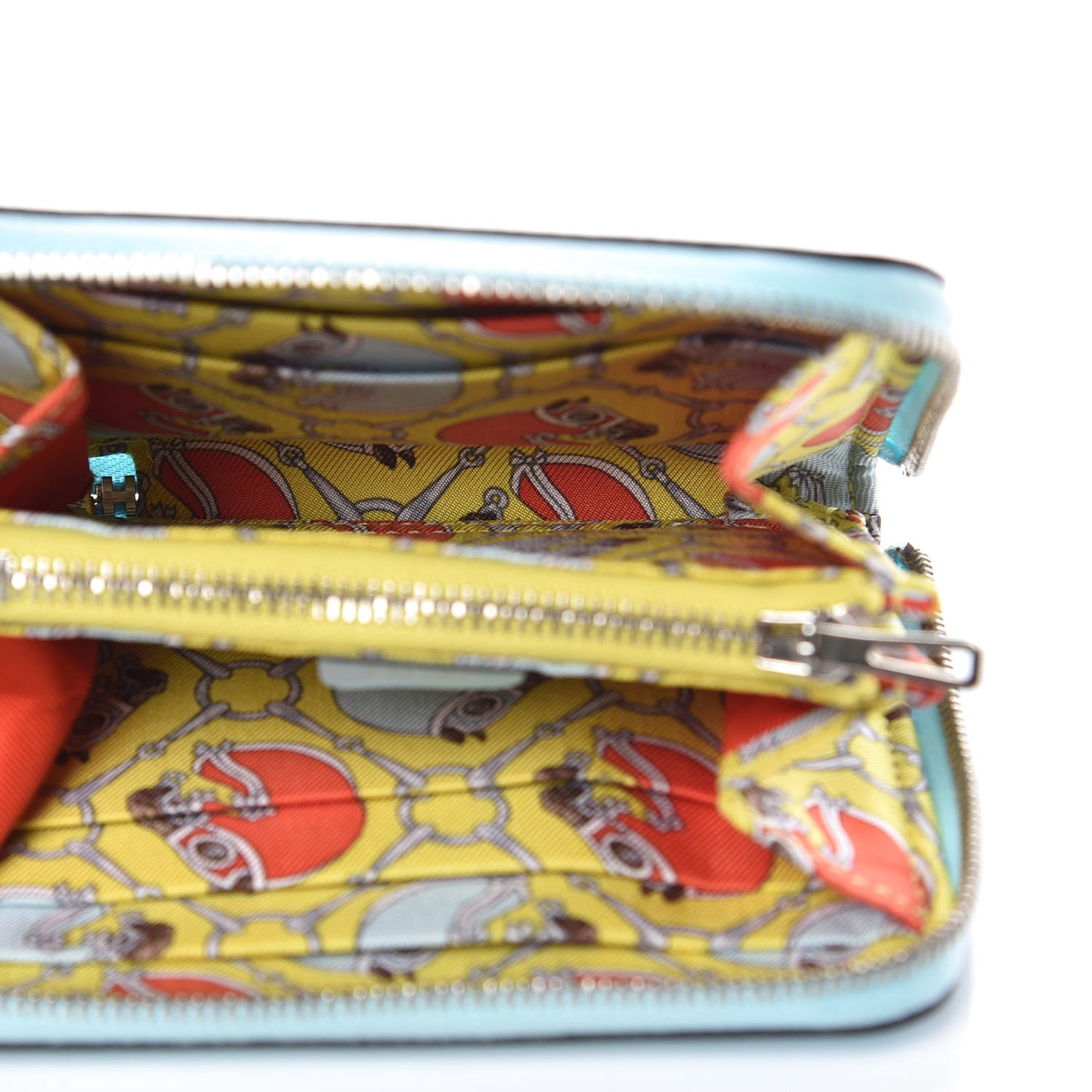 Epsom Silk'In Compact Wallet Bleu Zephyr