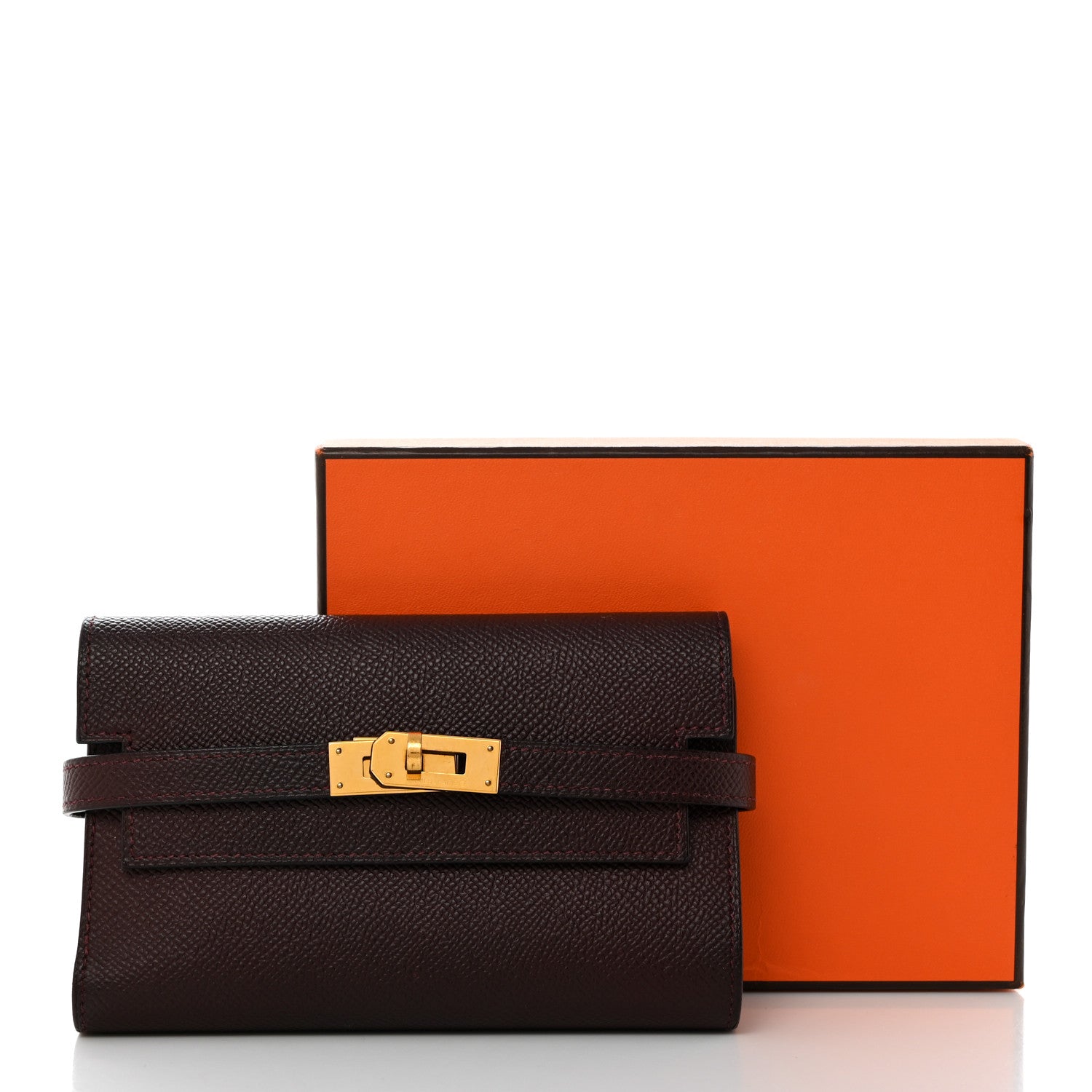 Hermes Epsom Medium Kelly Wallet Bordeaux 8 of 8