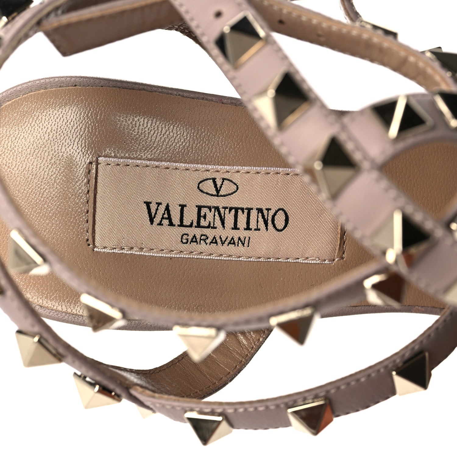 Valentino Garavani Calfskin Nappa Rockstud Ankle Strap 65mm Pumps 35 Poudre 7 of 7