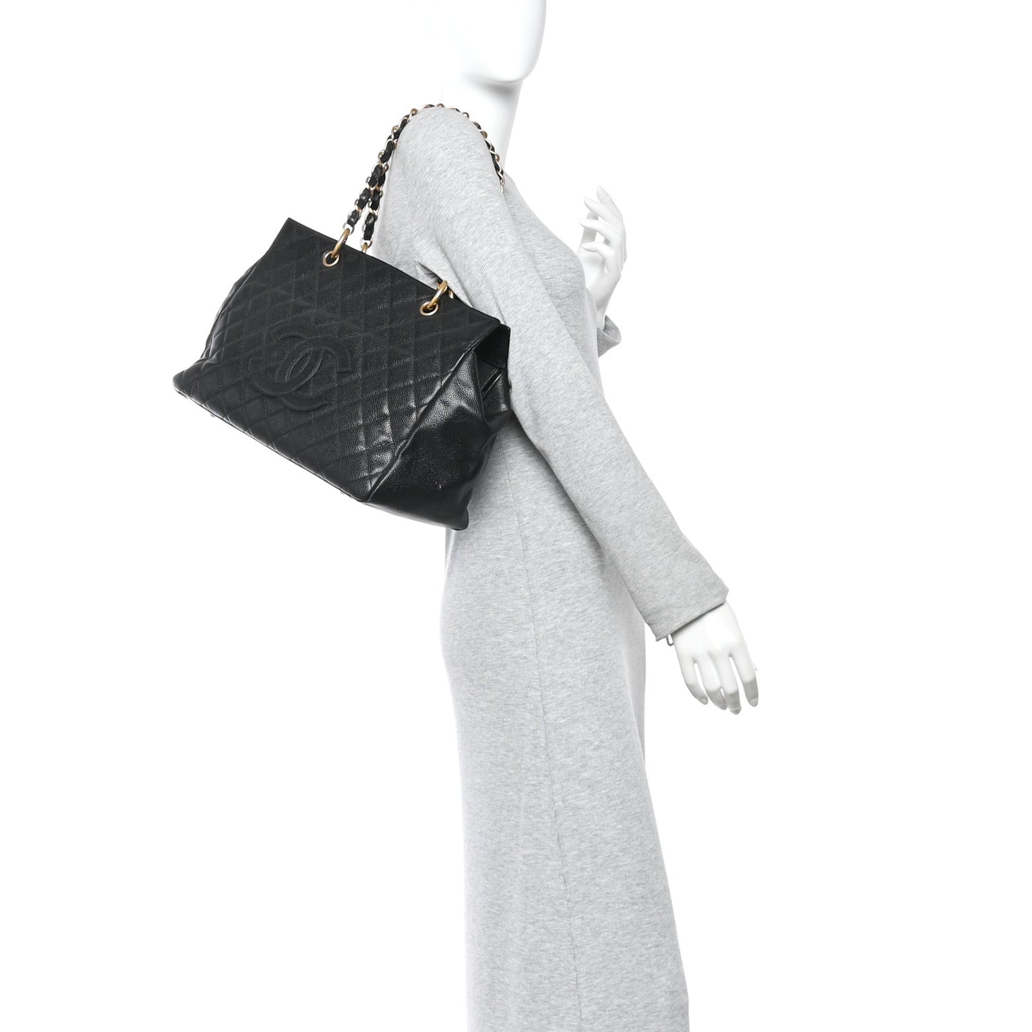Caviar Quilted Grand Timeless Tote GTT Black