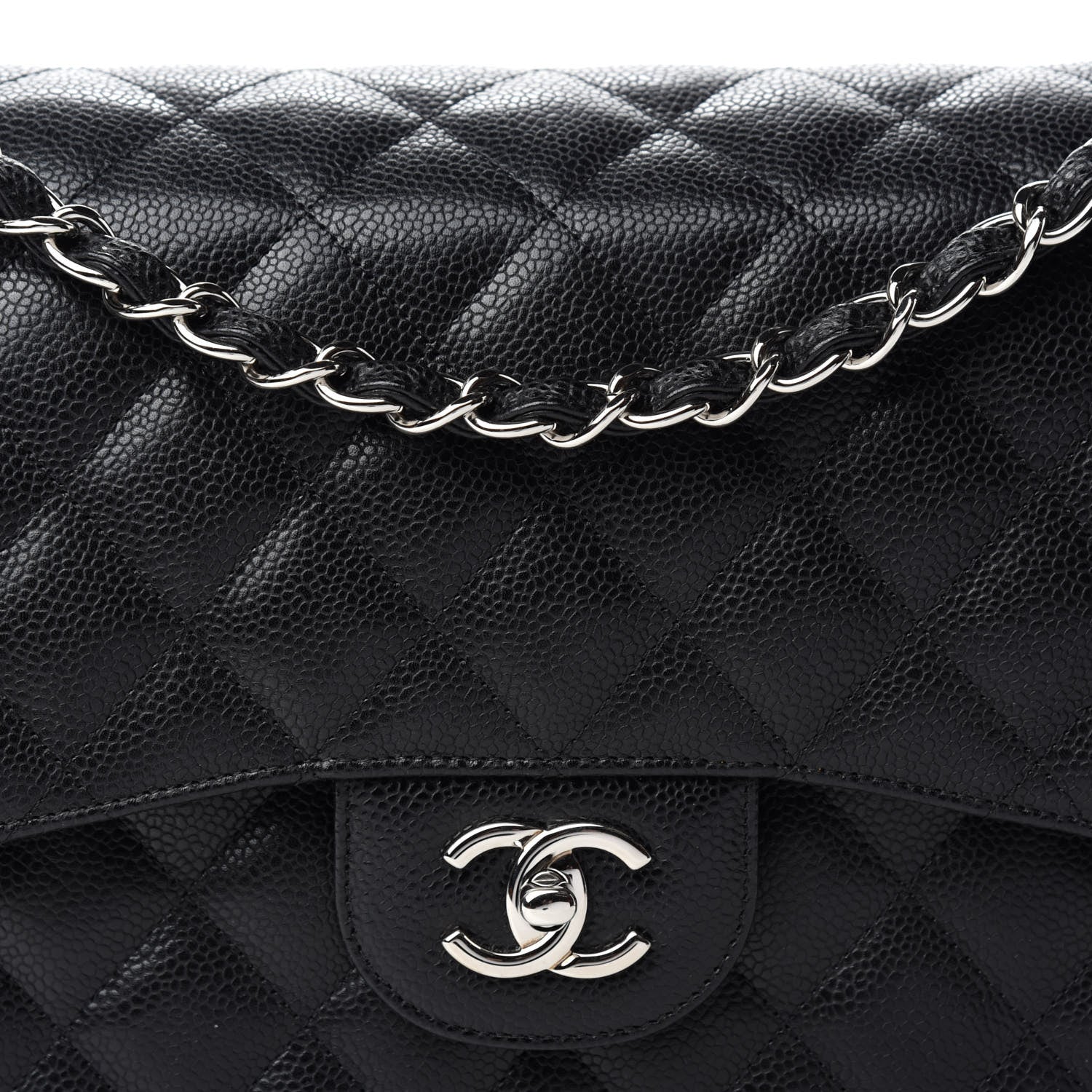 Chanel Caviar Quilted Jumbo Double Flap Black 14 of 15