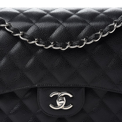 Chanel Caviar Quilted Jumbo Double Flap Black 14 of 15