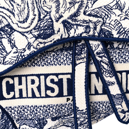Christian Dior Canvas Embroidered Toile de Jouy Saddle Bag Blue 10 of 12