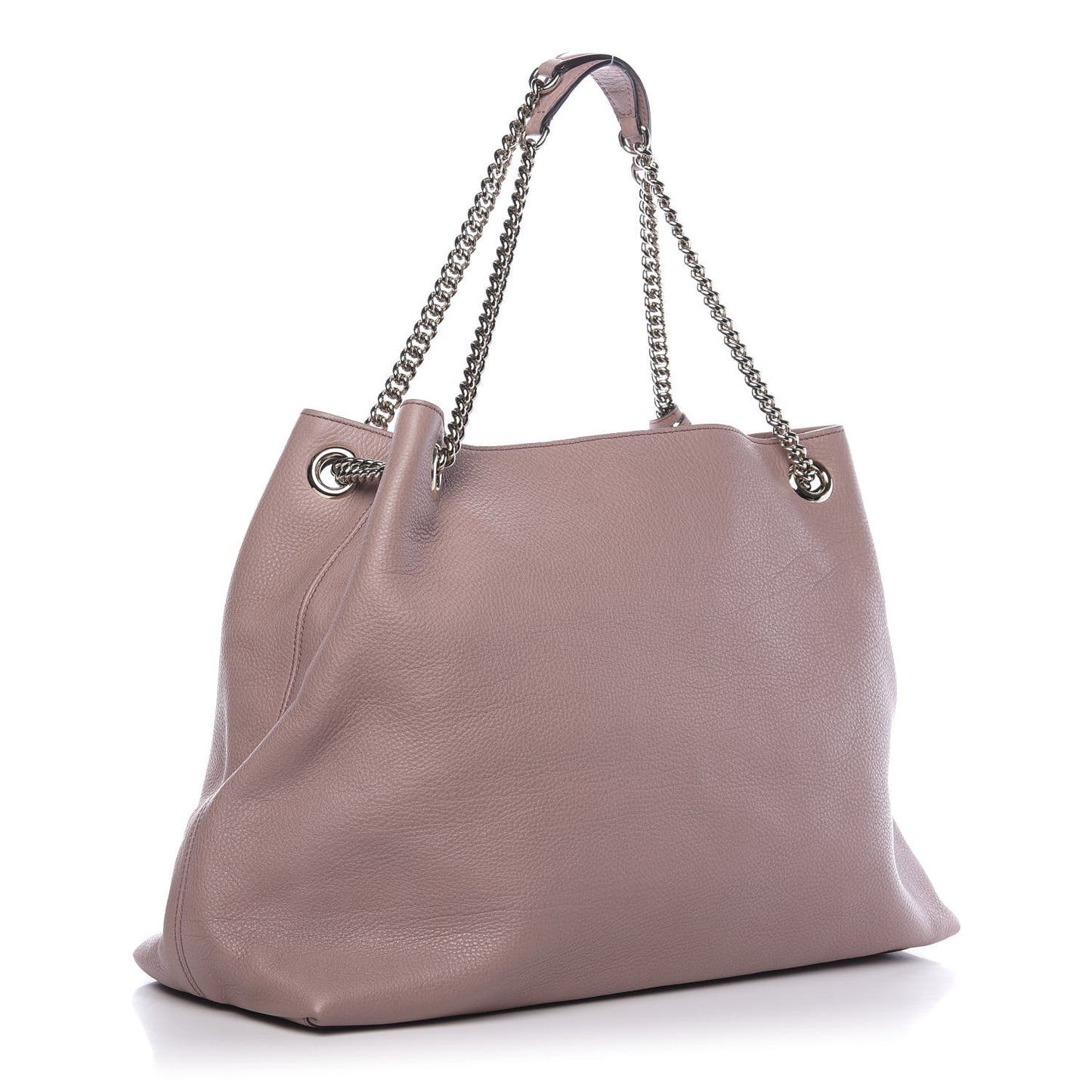 Pebbled Calfskin Large Soho Chain Shoulder Bag Dark Cipria