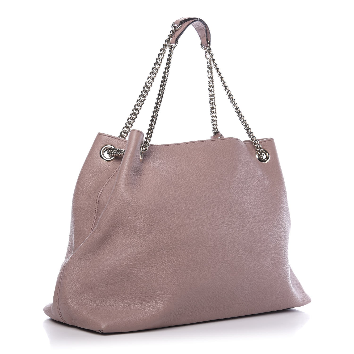 Gucci Pebbled Calfskin Large Soho Chain Shoulder Bag Dark Cipria 3 of 10