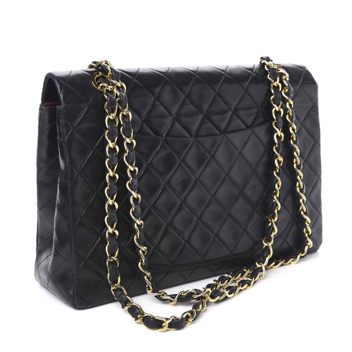 Lambskin Quilted XL Jumbo Single Flap Black