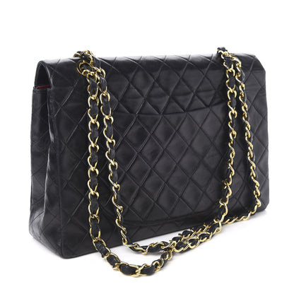 Chanel Lambskin Quilted XL Jumbo Single Flap Black 3 of 11