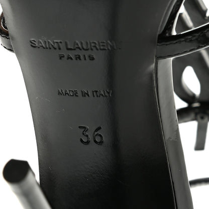 Saint Laurent Patent Cassandra 100 Ankle Strap Sandals 36 Black 12 of 12