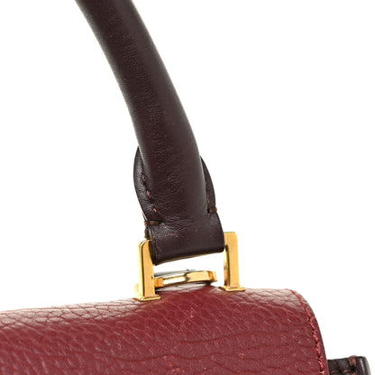 Celine Calfskin Suede Tri-Color Medium Trapeze Burgundy 26 of 32