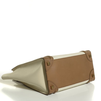 Celine Smooth Calfskin Shrunken Lambskin Micro Tri-Color Luggage Chalk 4 of 8