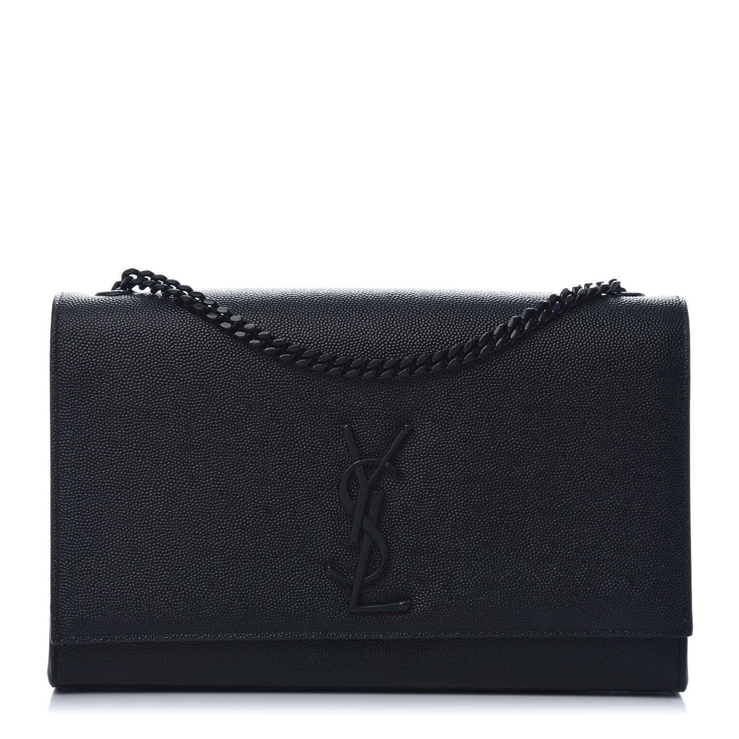 Saint Laurent Grain De Poudre Medium Classic Monogram Kate Satchel Black 1 of 10