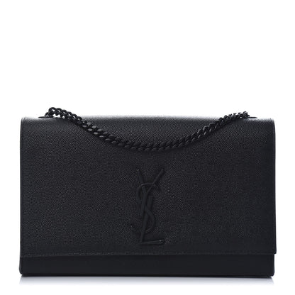 Saint Laurent Grain De Poudre Medium Classic Monogram Kate Satchel Black 1 of 10