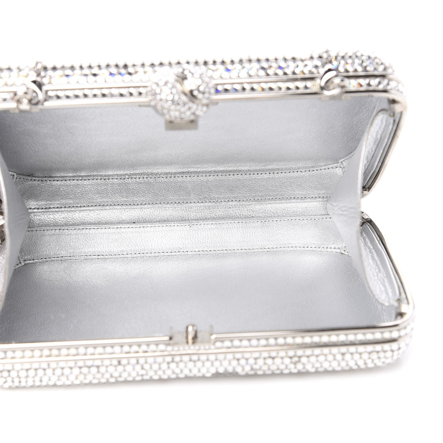 Judith Leiber Crystal Minaudiere Clutch Silver 5 of 9