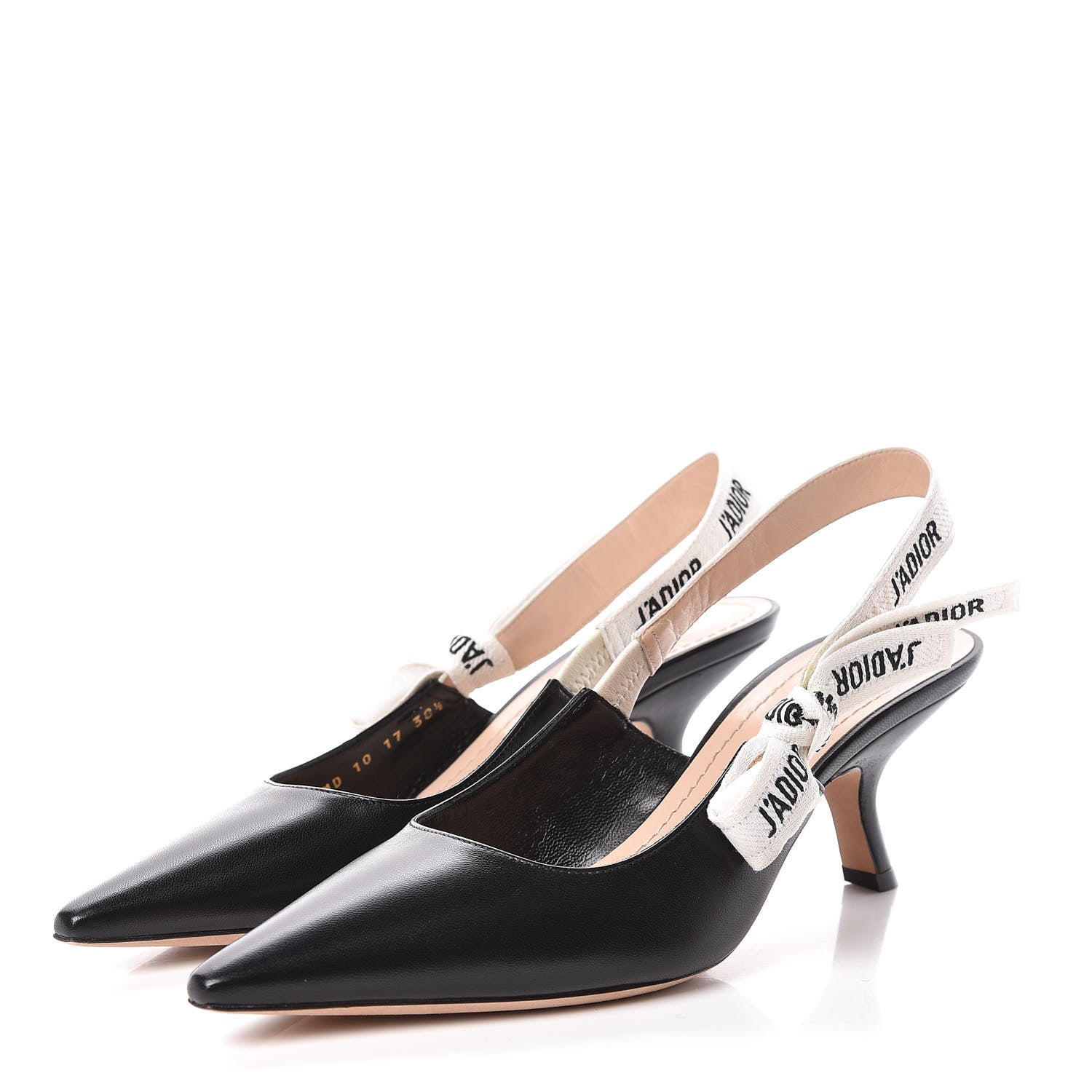 Christian Dior Lambskin Ribbon J'Adior Slingback 65mm Pumps 38.5 Black 3 of 7