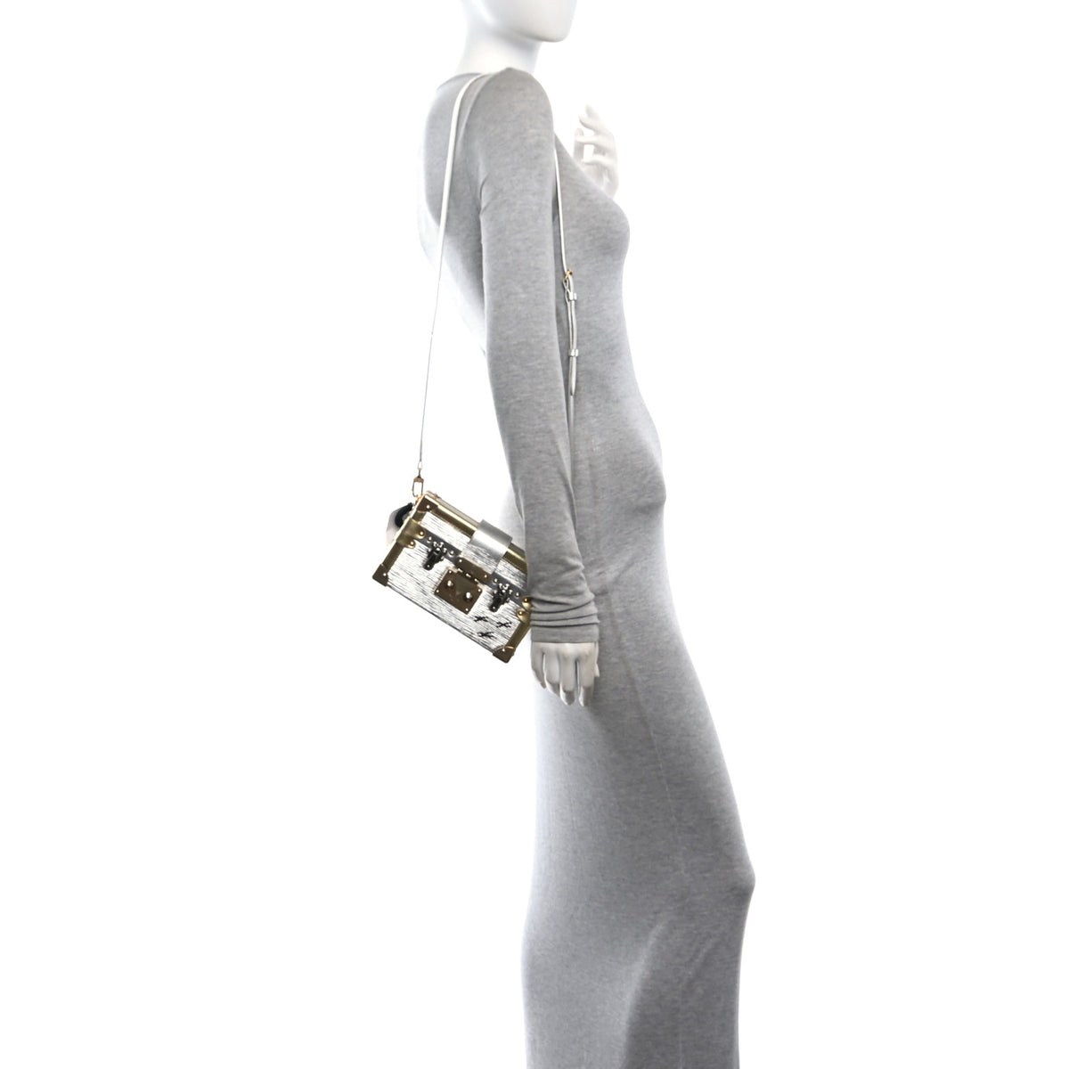 Louis Vuitton Metallic Epi Petite Malle Silver 2 of 9