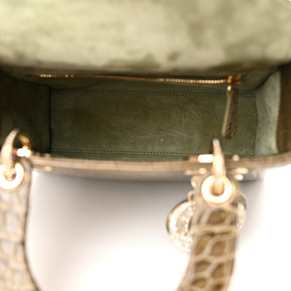 Christian Dior Alligator Swarovski Crystal Small Lady Dior Green 5 of 16
