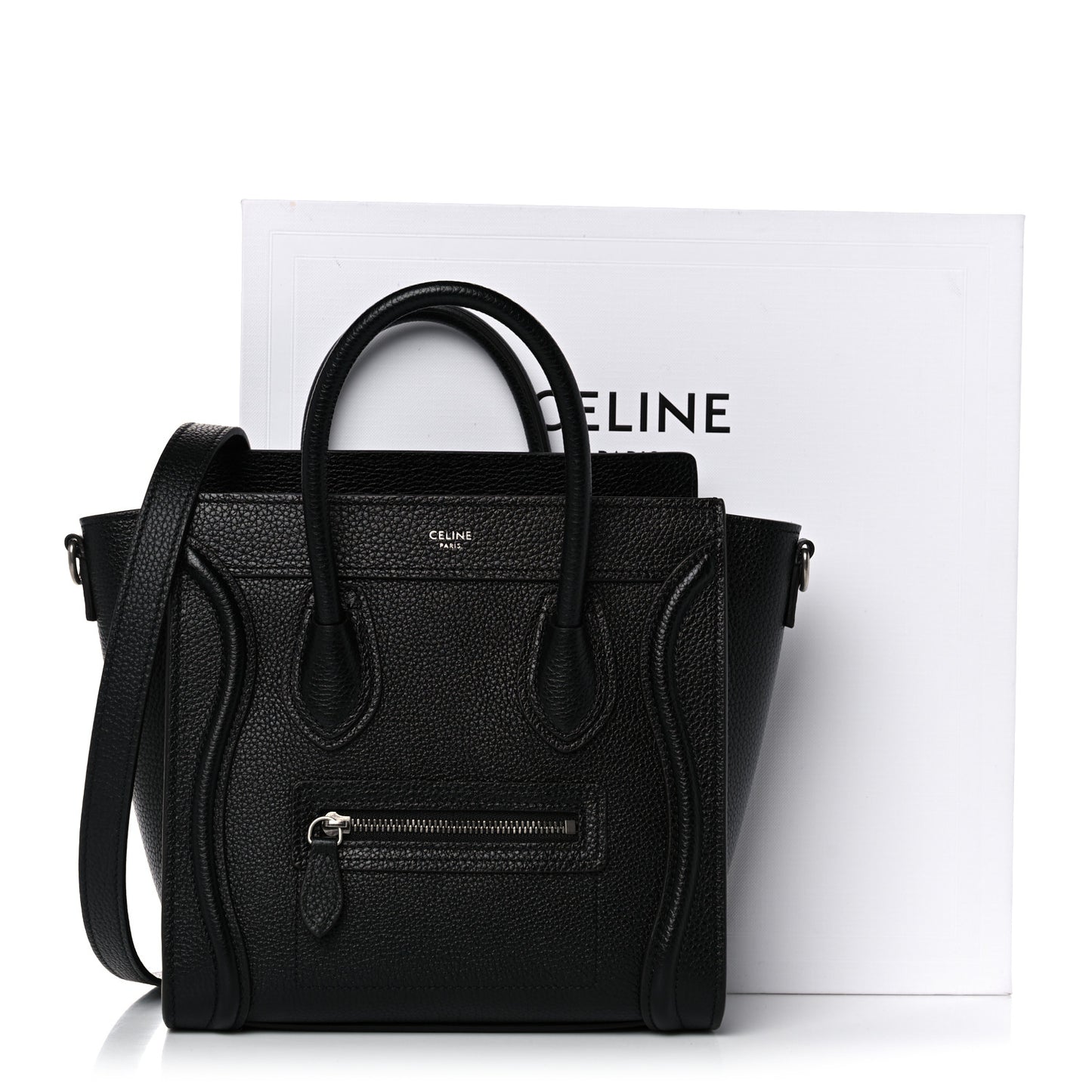 Drummed Calfskin Nano Luggage Black