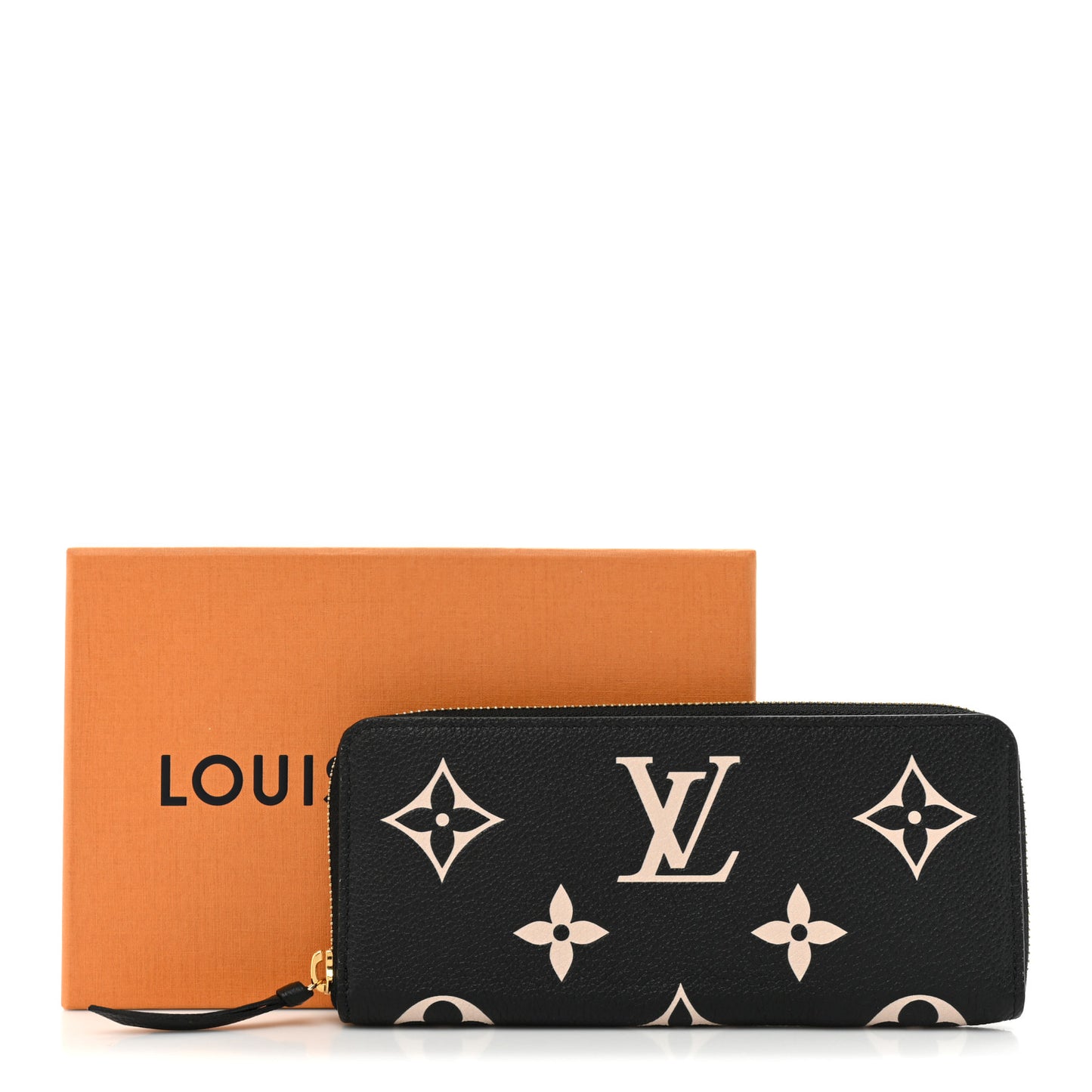 Empreinte Monogram Giant Clemence Wallet Black Beige