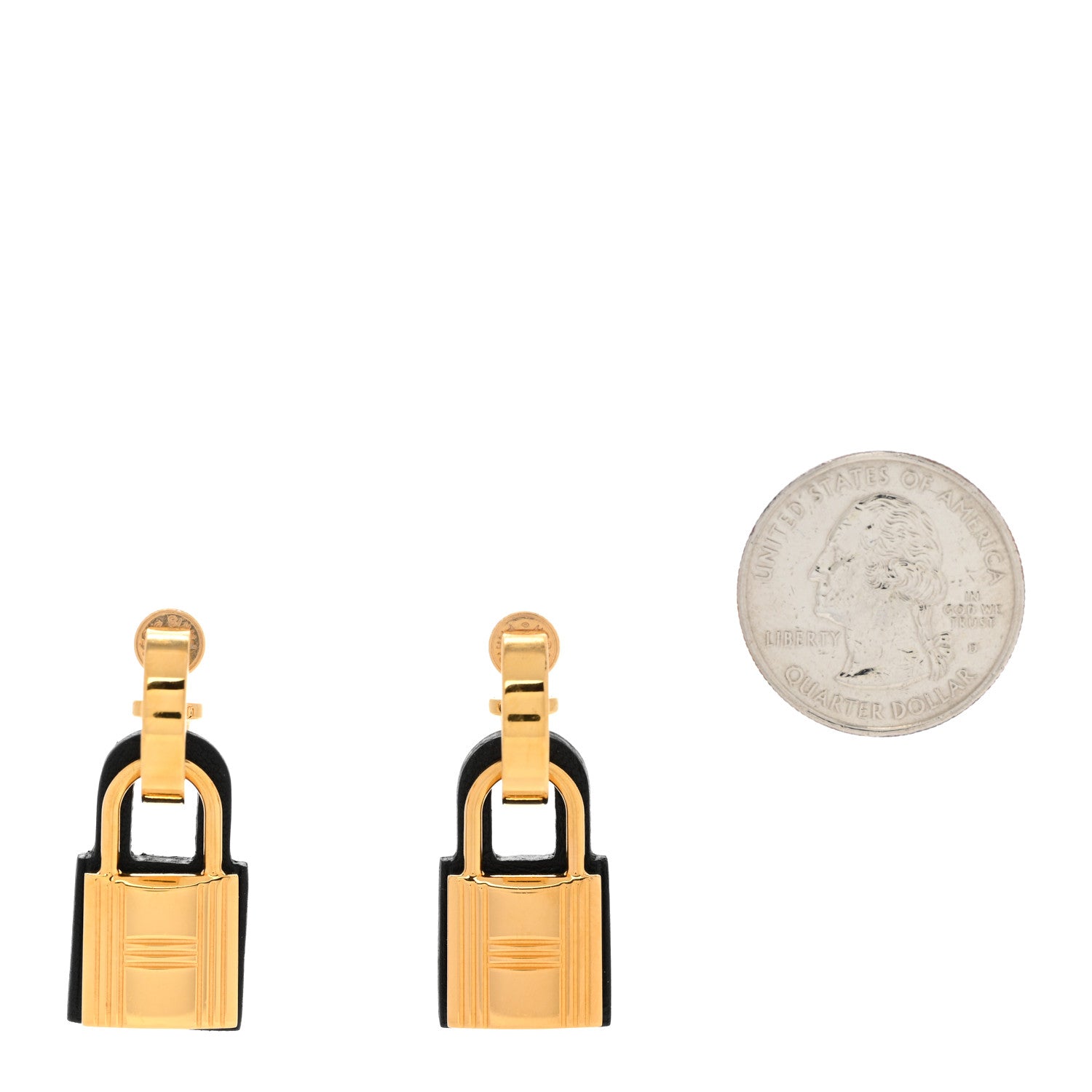 Hermes Gold Swift O'Kelly Earrings Black 2 of 5