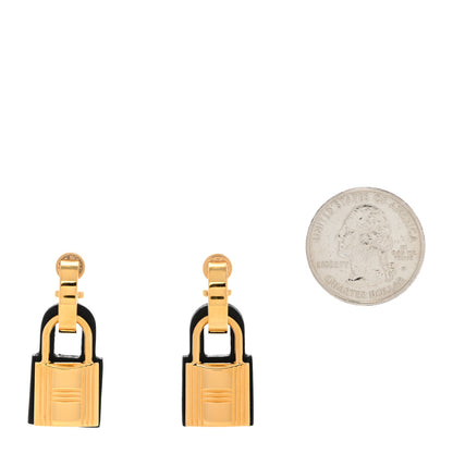 Hermes Gold Swift O'Kelly Earrings Black 2 of 5