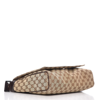 Gucci Monogram Small Flap Messenger Bag Beige Dark Brown 4 of 11