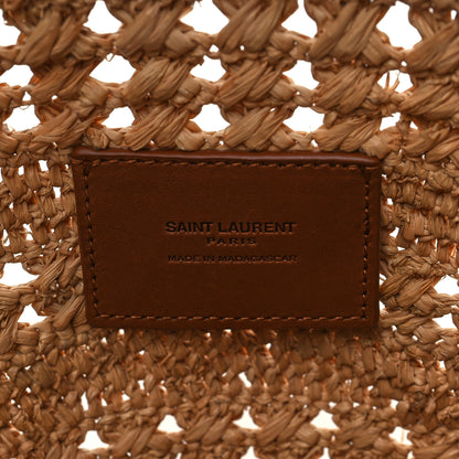 Saint Laurent Raffia Calfskin Small Panier Tote Naturel 6 of 9