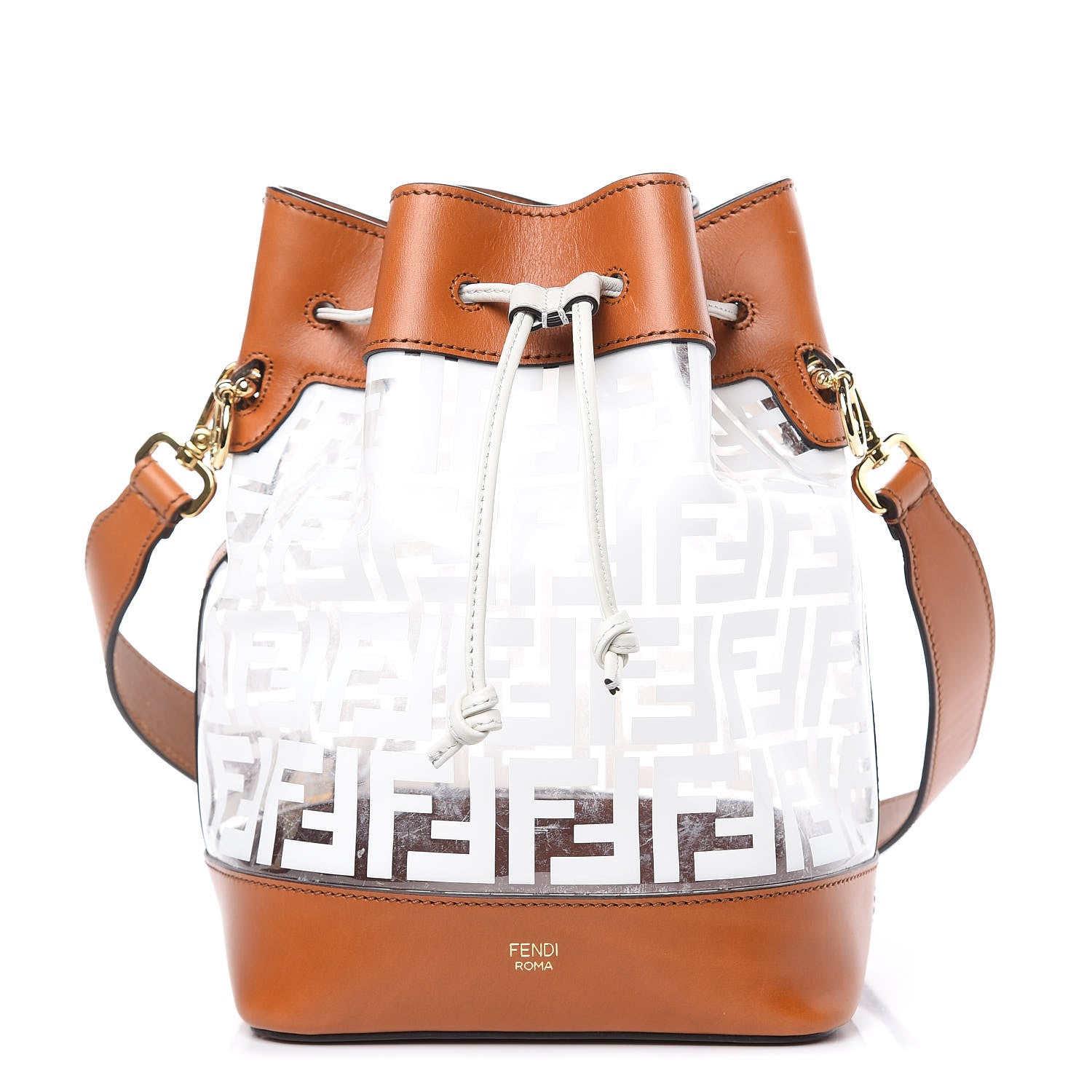 Fendi TPU FF Vitello Aura F is Fendi Grande Mon Tresor Bucket Bag White Cuoio 1 of 9