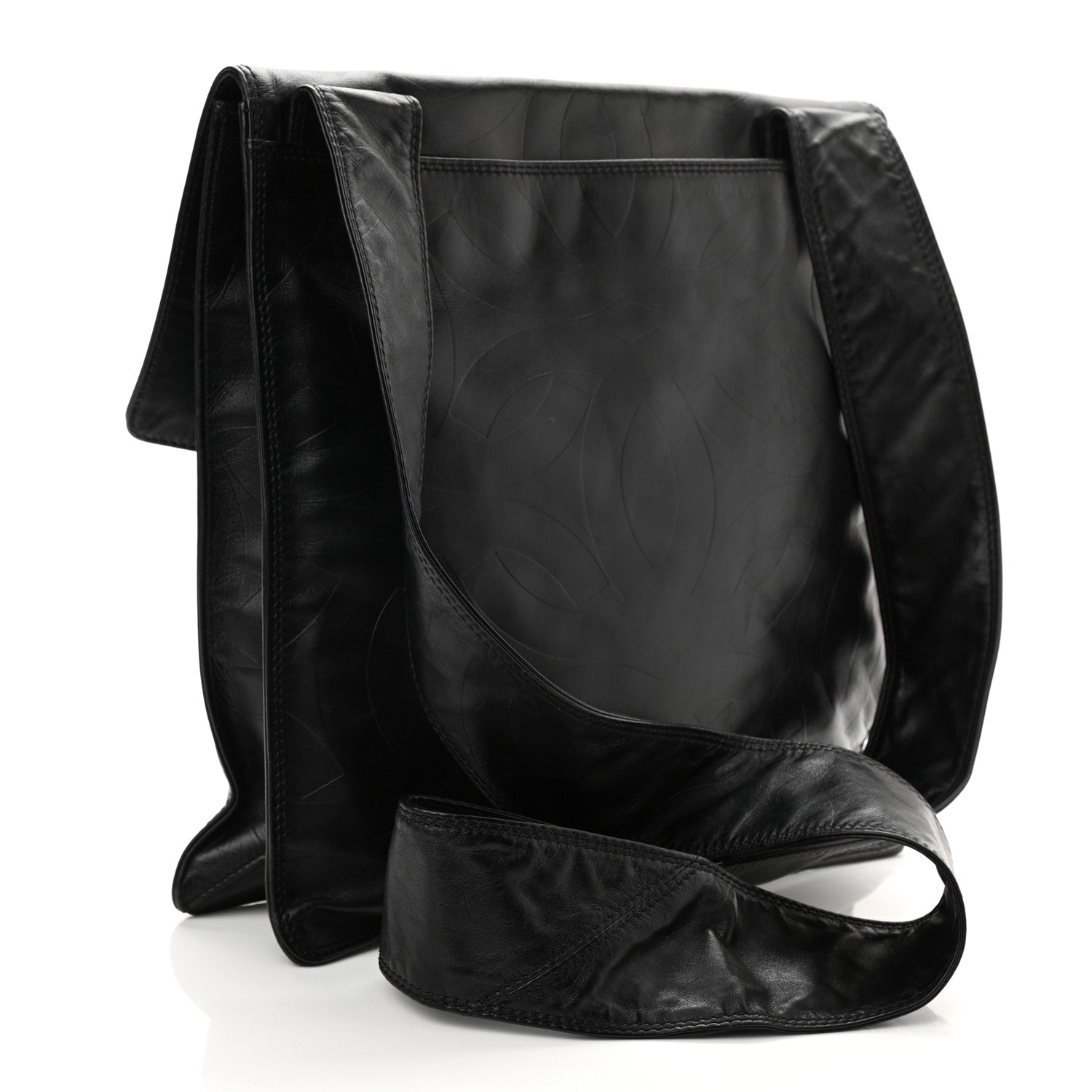 Chanel Calfskin Embossed CC Messenger Bag Black 3 of 8