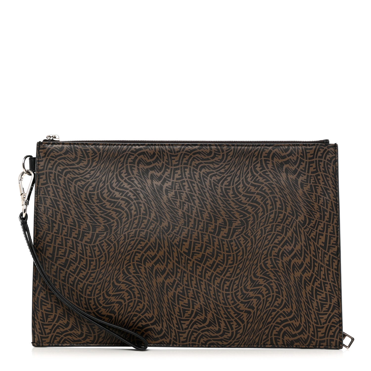 Fendi X SARAH COLEMAN Vitello Grace Light Micro FF Vertigo Embossed Flat Clutch Maya Black 1 of 8