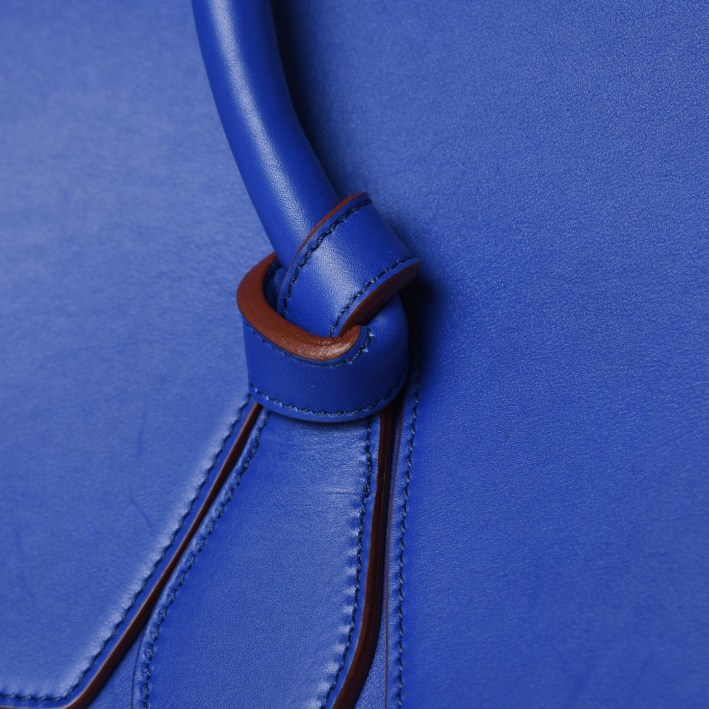 Natural Calfskin Medium Tie Knot Tote Indigo