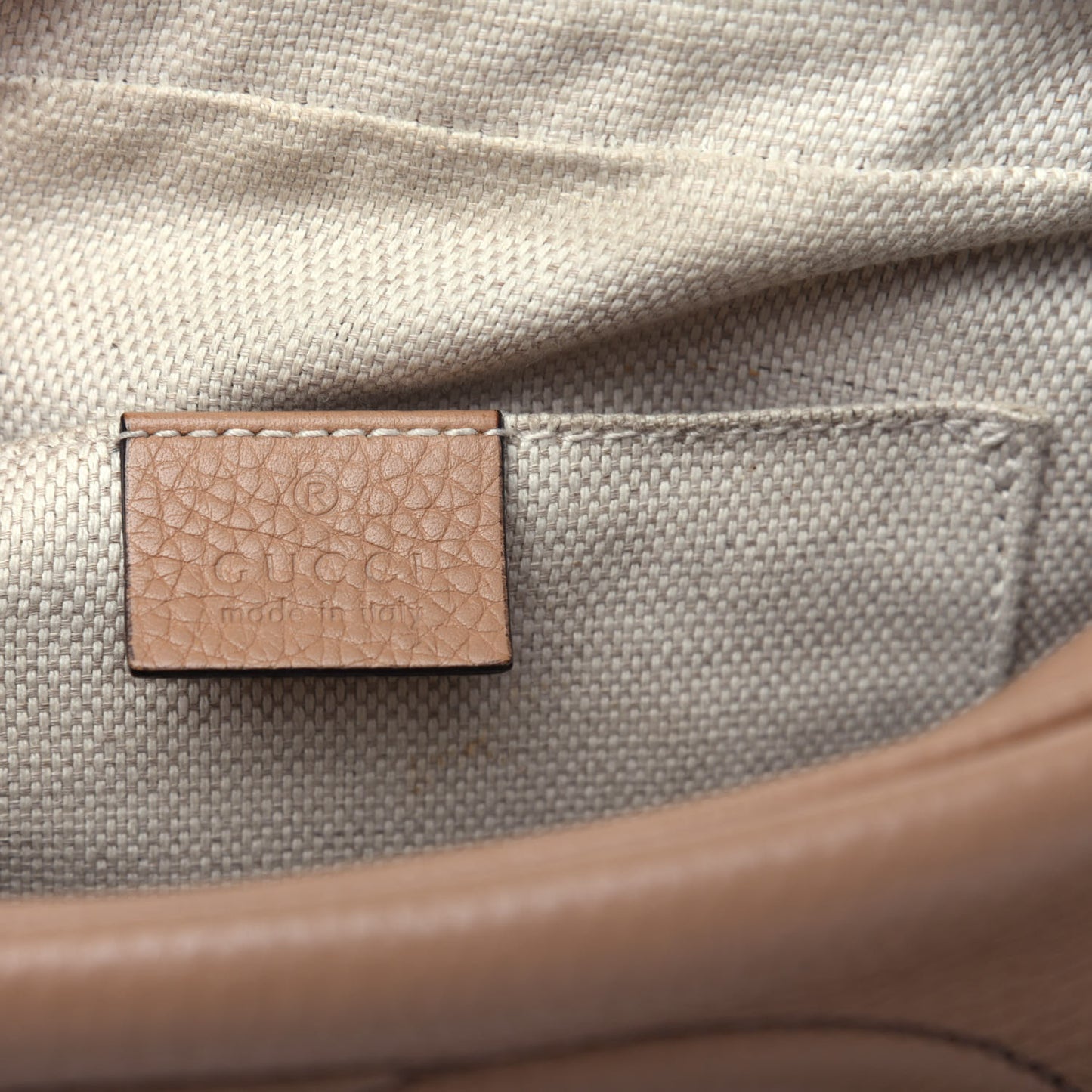 Pebbled Calfskin Small Soho Disco Bag Rose Beige