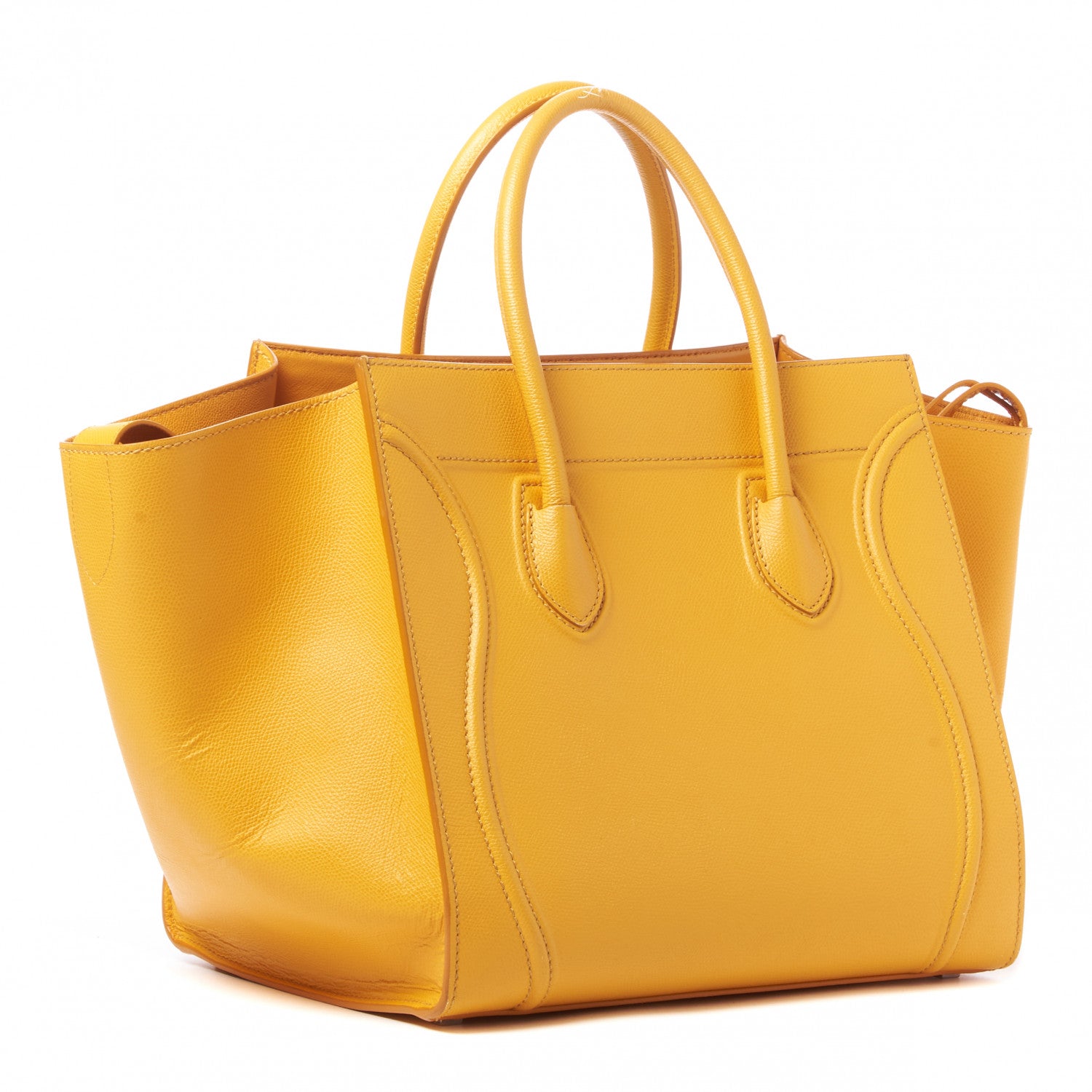 Celine Grained Calfskin Medium Phantom Luggage Yellow 3 of 12