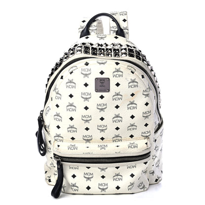 MCM Visetos Medium Side Stud Stark Backpack White 1 of 14