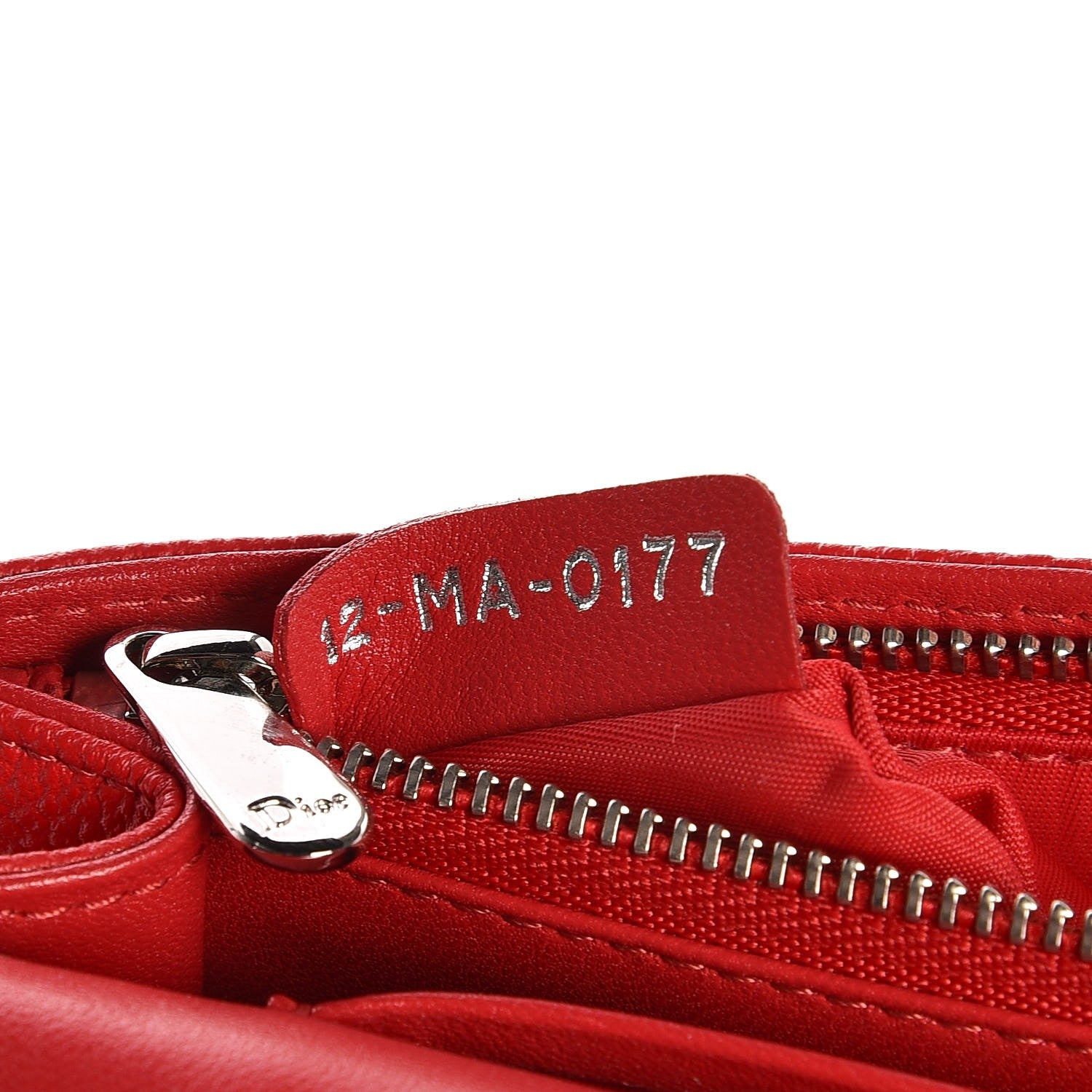 Christian Dior Grained Calfskin Diorama Wallet on Chain Pouch Rouge Vif 7 of 8