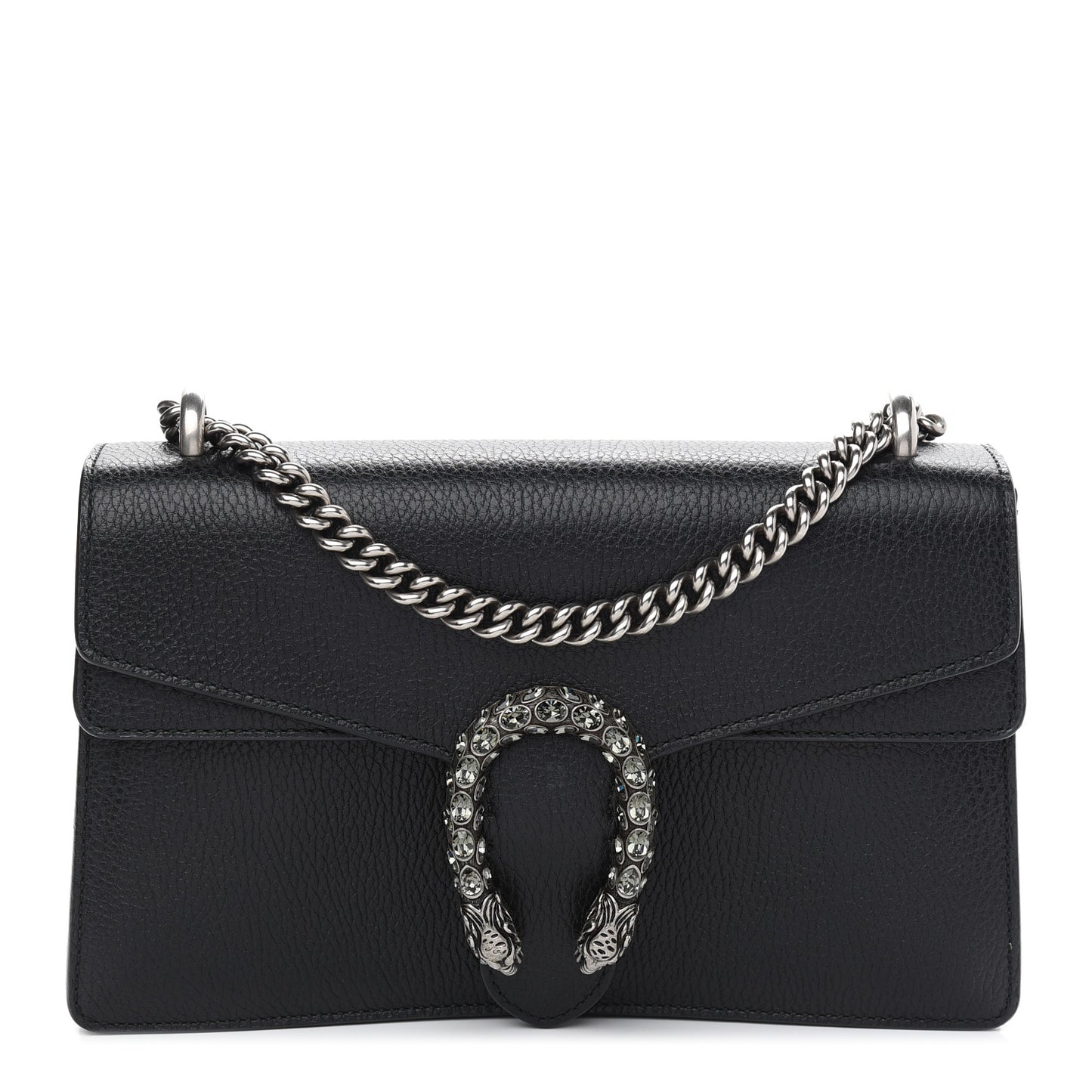 Pebbled Calfskin Small Dionysus Shoulder Bag Black