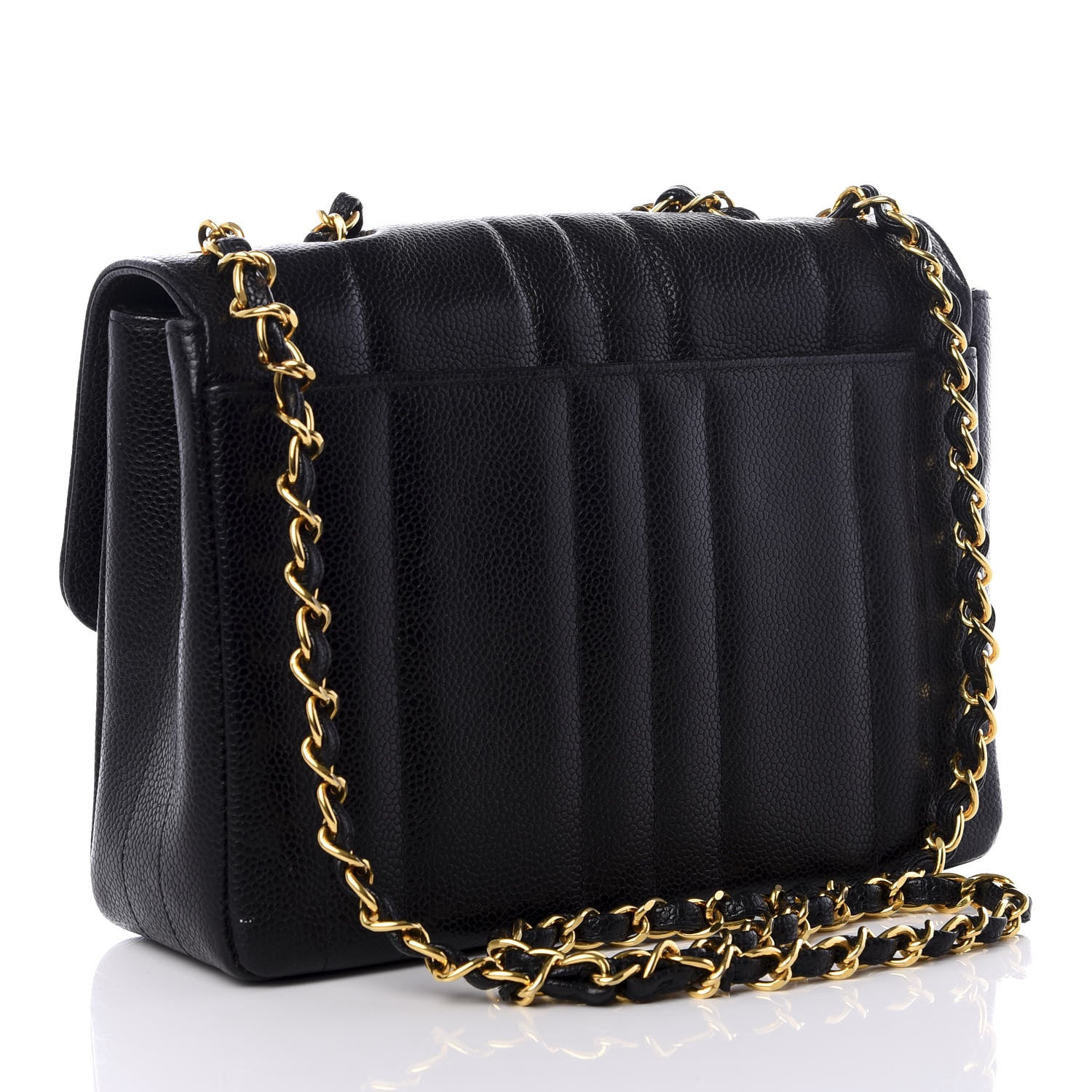 Chanel Caviar Vertical Quilt Small Single Flap Black 2 of 8