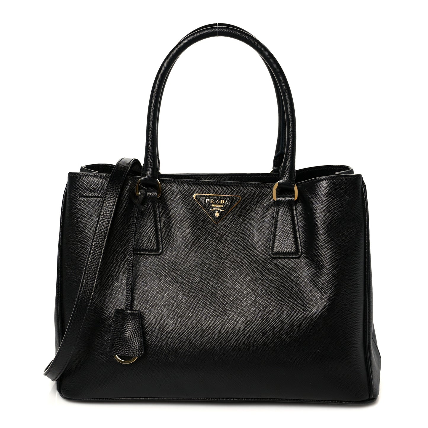 Saffiano Lux Medium Tote Black