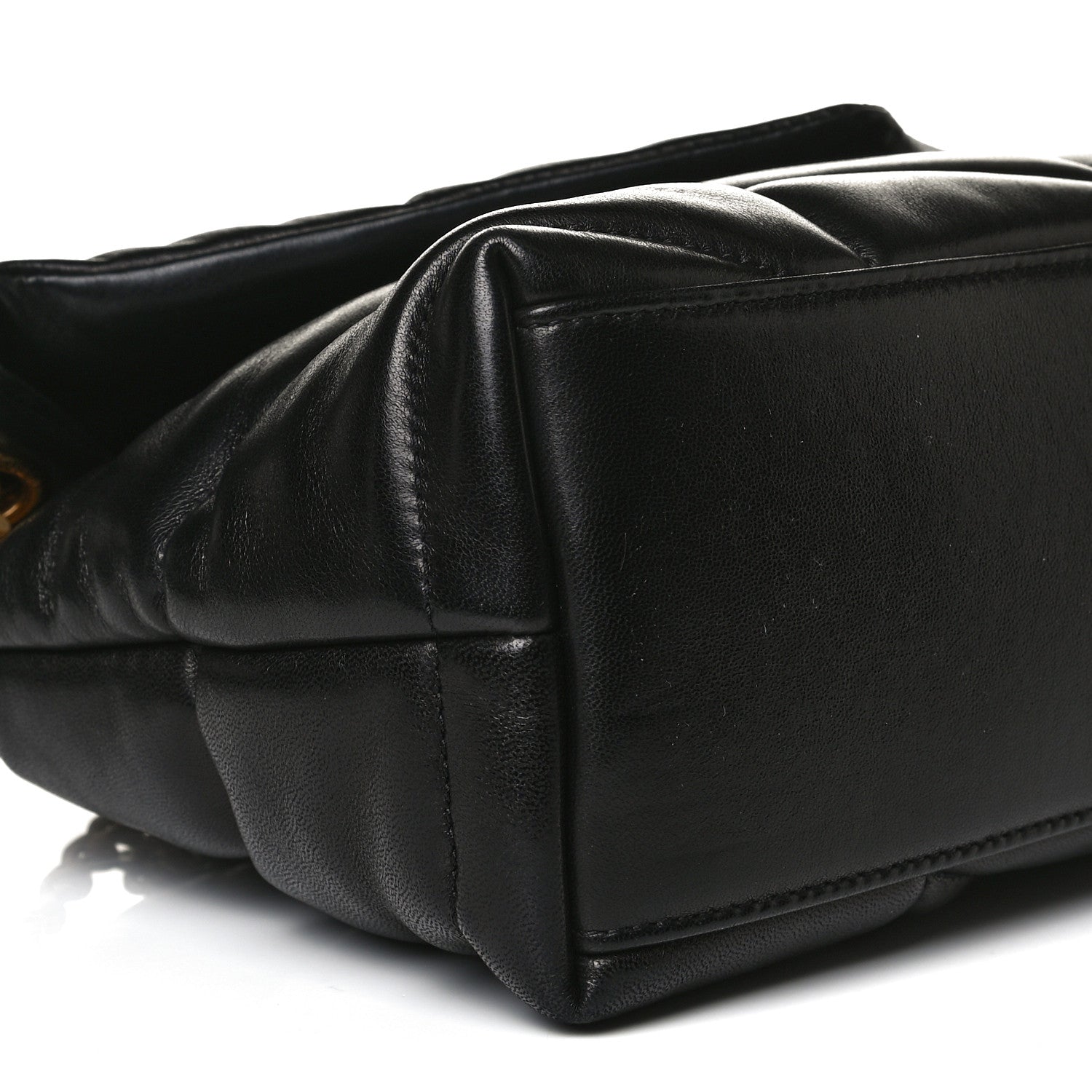 Saint Laurent Lambskin Quilted Small Loulou Puffer Monogram Chain Satchel Black 9 of 13