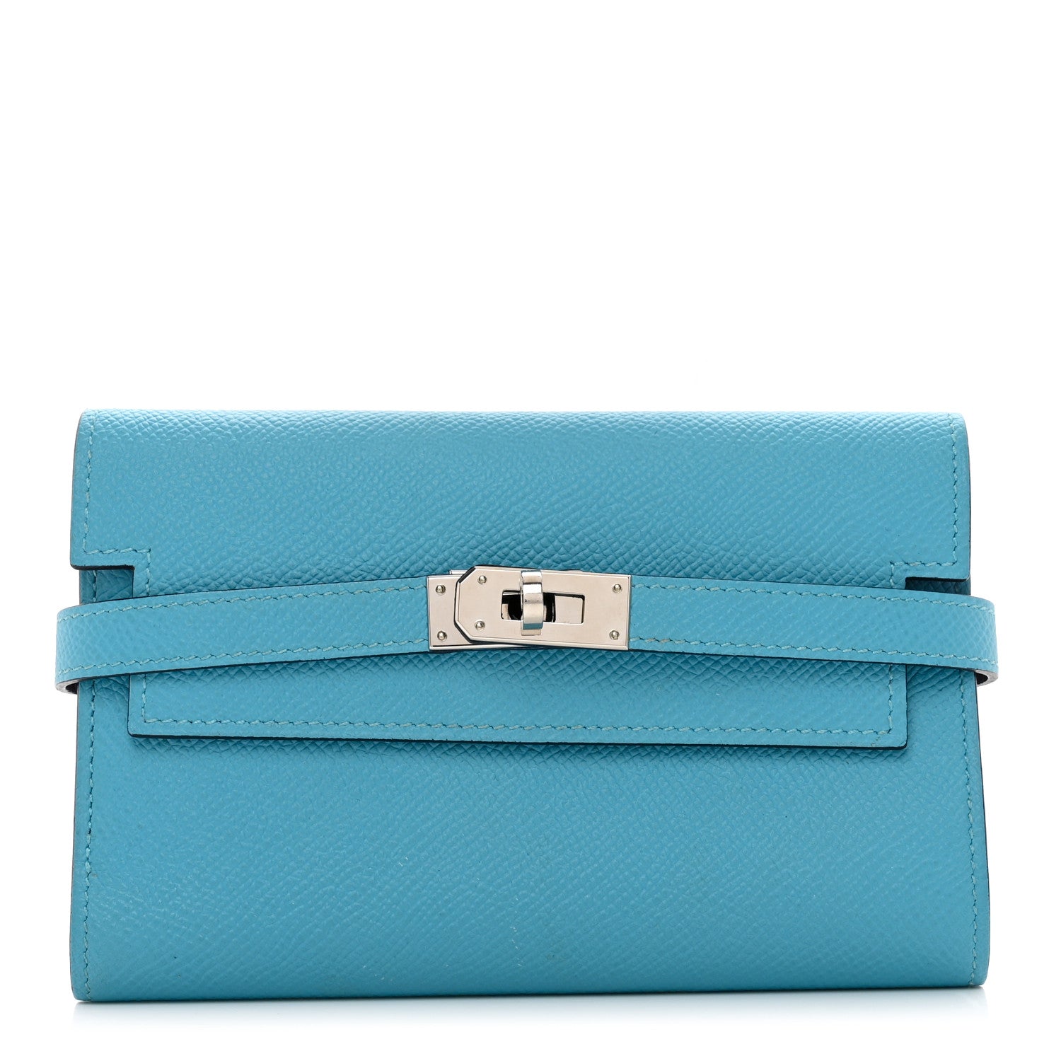 Hermes Epsom Verso Medium Kelly Wallet Bleu Du Nord Rouge De Coeur 1 of 8