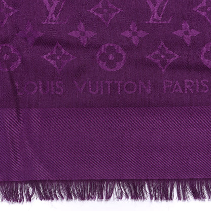 Louis Vuitton Wool Silk Monogram Shawl Cassis 2 of 3