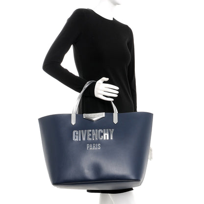 Givenchy Calfskin Large Antigona Tote Night Blue Silver 2 of 11