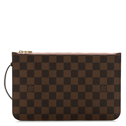 Louis Vuitton Damier Ebene Neverfull MM GM Pochette Rose Ballerine 2 of 9