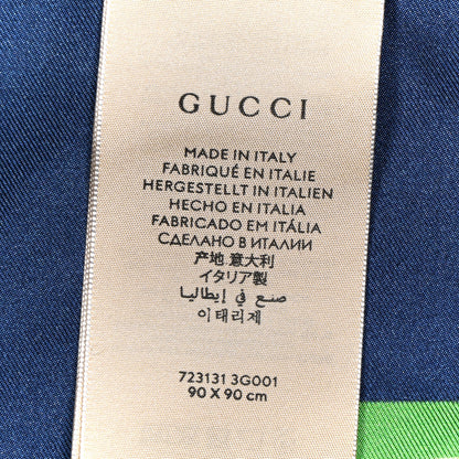Gucci Silk Twill Pop Square Scarf Blue 2 of 3