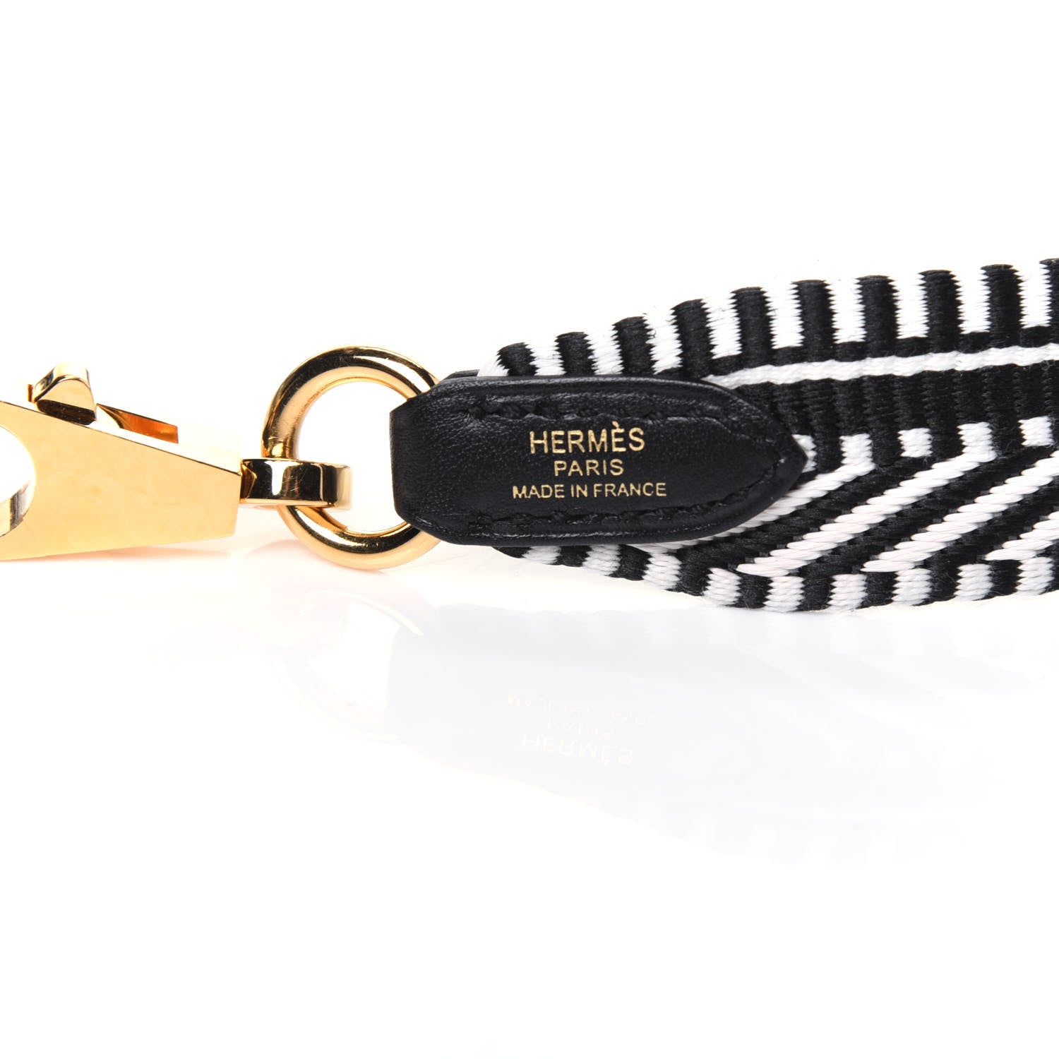 Hermes Toile Swift 25mm Sangle Cavale Shoulder Strap Black Ecru 4 of 5