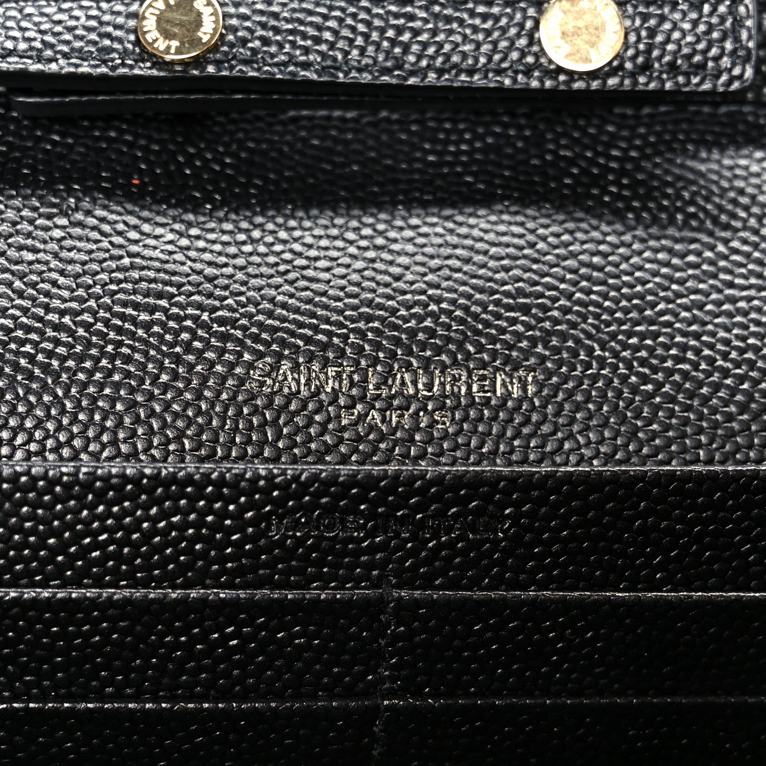 Saint Laurent Grain De Poudre Mixed Matelasse Triquilt Monogram Chain Wallet Black 6 of 11