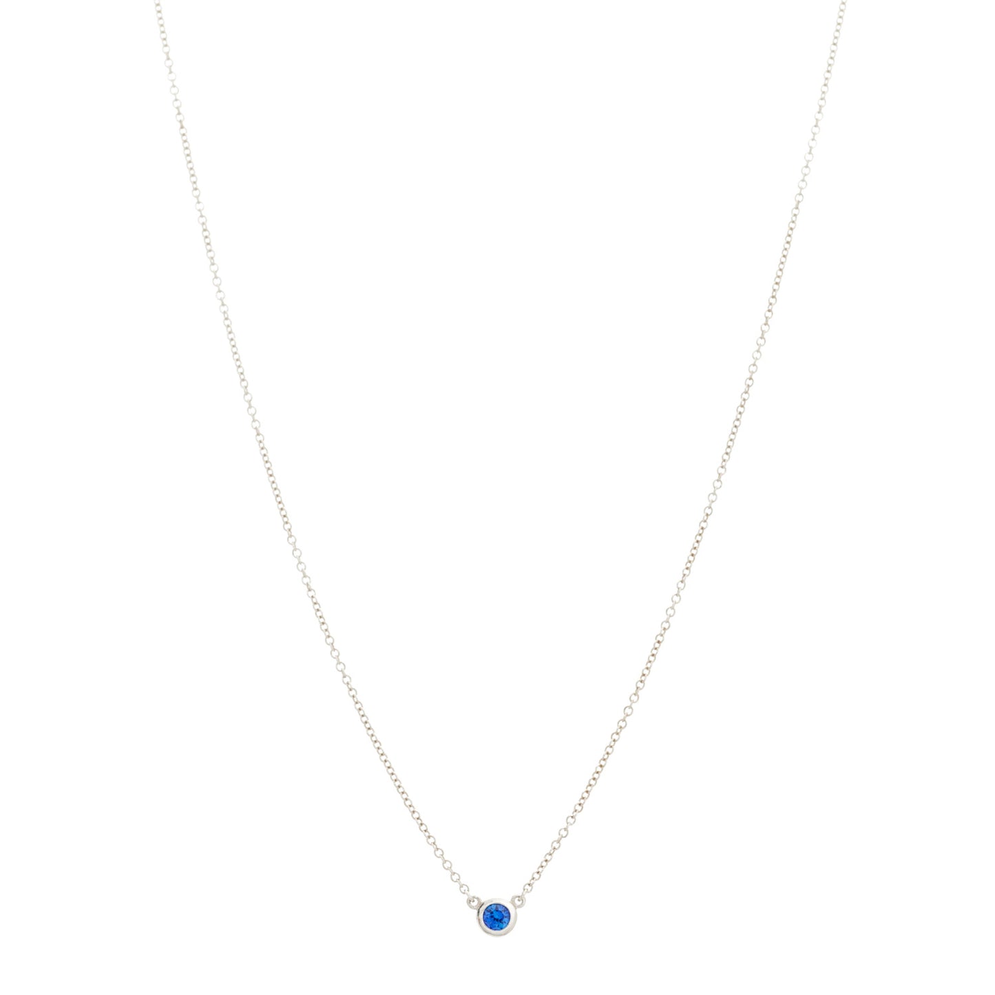 Platinum Blue Sapphire .11ct Elsa Peretti Color by the Yard Necklace